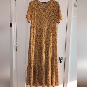 Floral Yellow Maxi Dress S/M